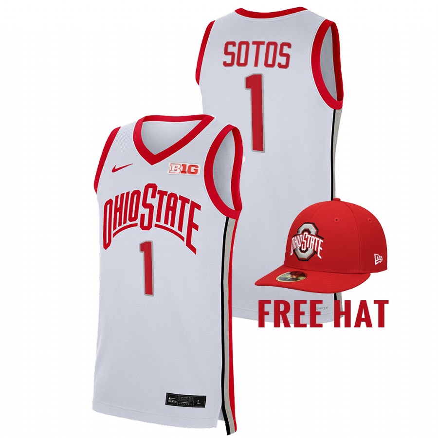 men ohio state buckeyes jimmy sotos 2021 22 free hat college basketball sotos jersey