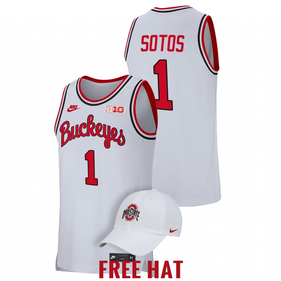 men ohio state buckeyes jimmy sotos 2021 22 retro college basketball sotos jersey