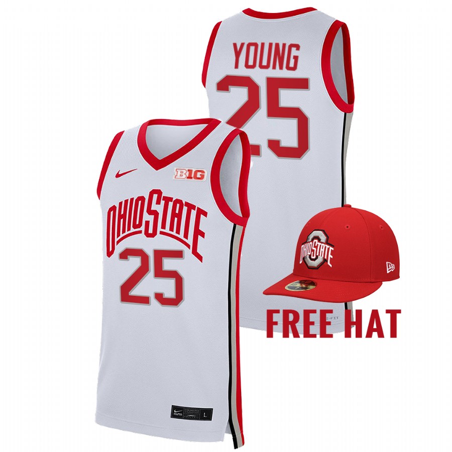 men ohio state buckeyes kyle young 2021 22 free hat college basketball young jersey
