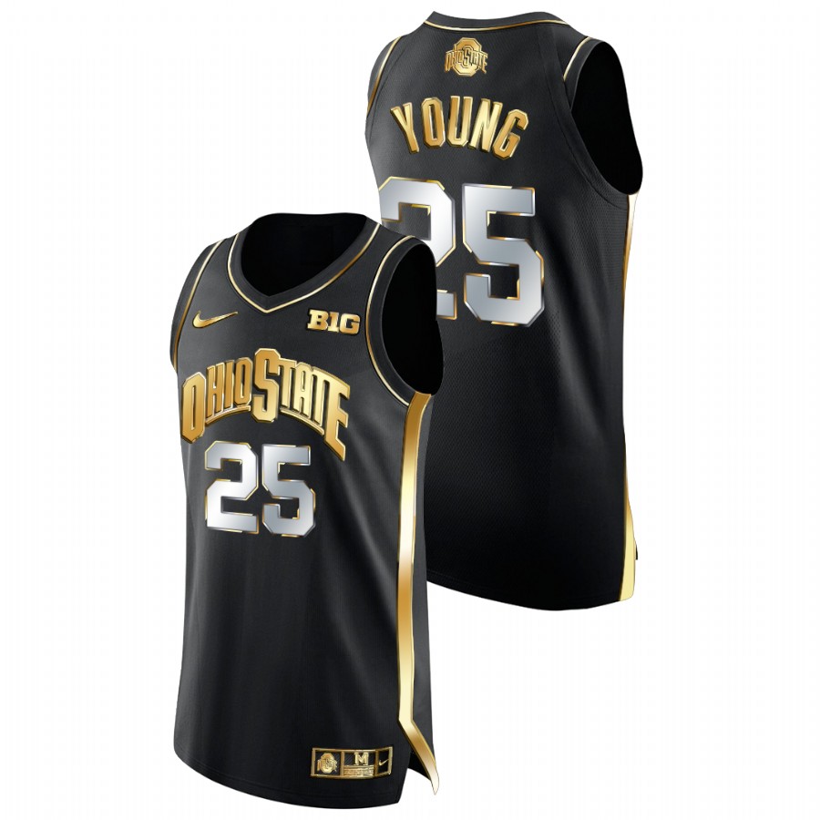 men ohio state buckeyes kyle young college basketball golden edition black jersey