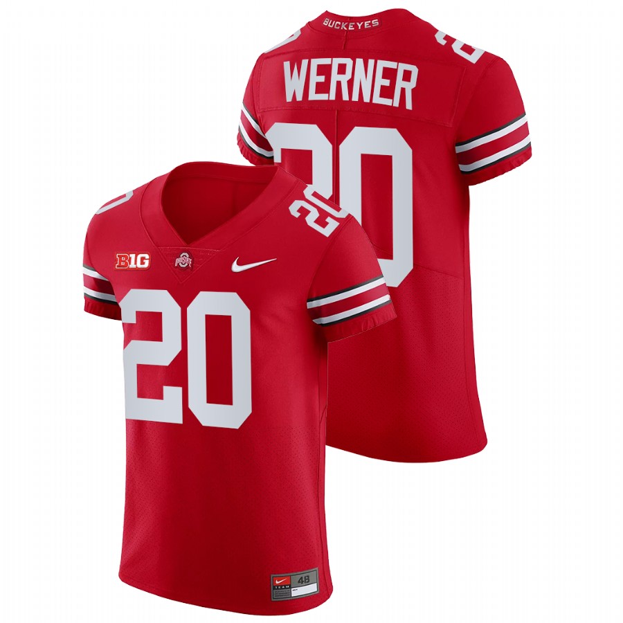 men ohio state buckeyes pete werner nfl elite college football all scarlet jersey