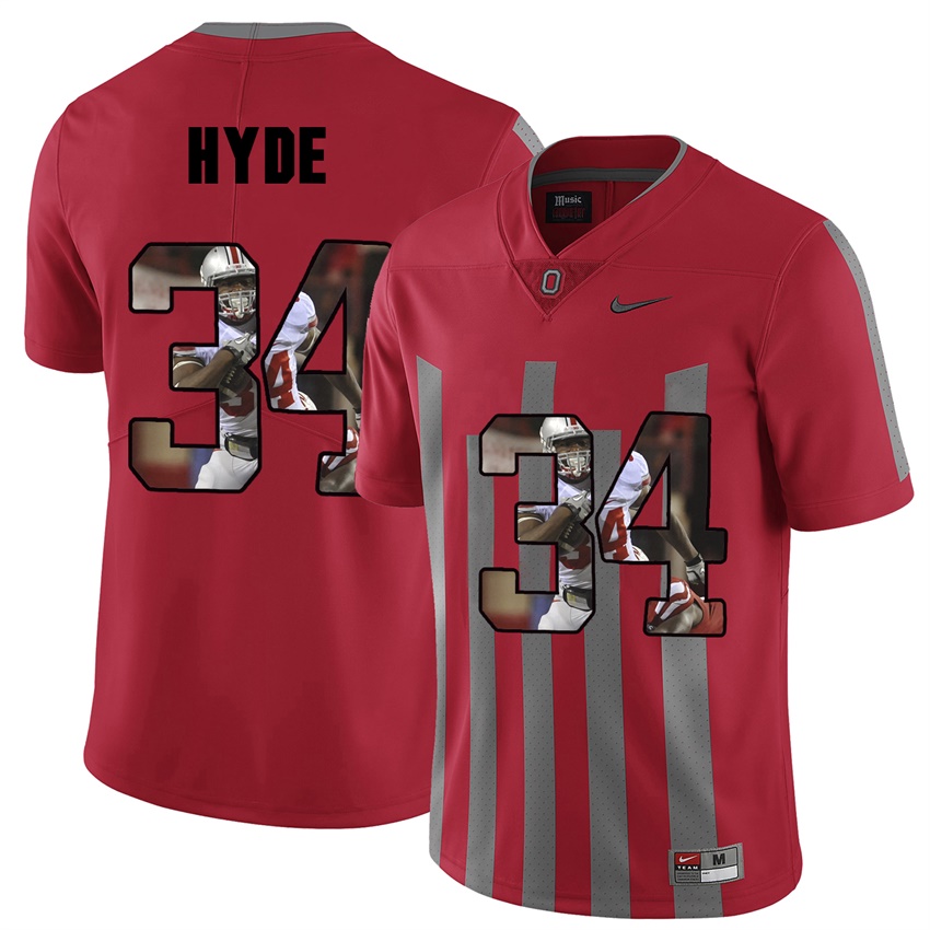 men ohio state buckeyes red camecarlos hyde college football jersey