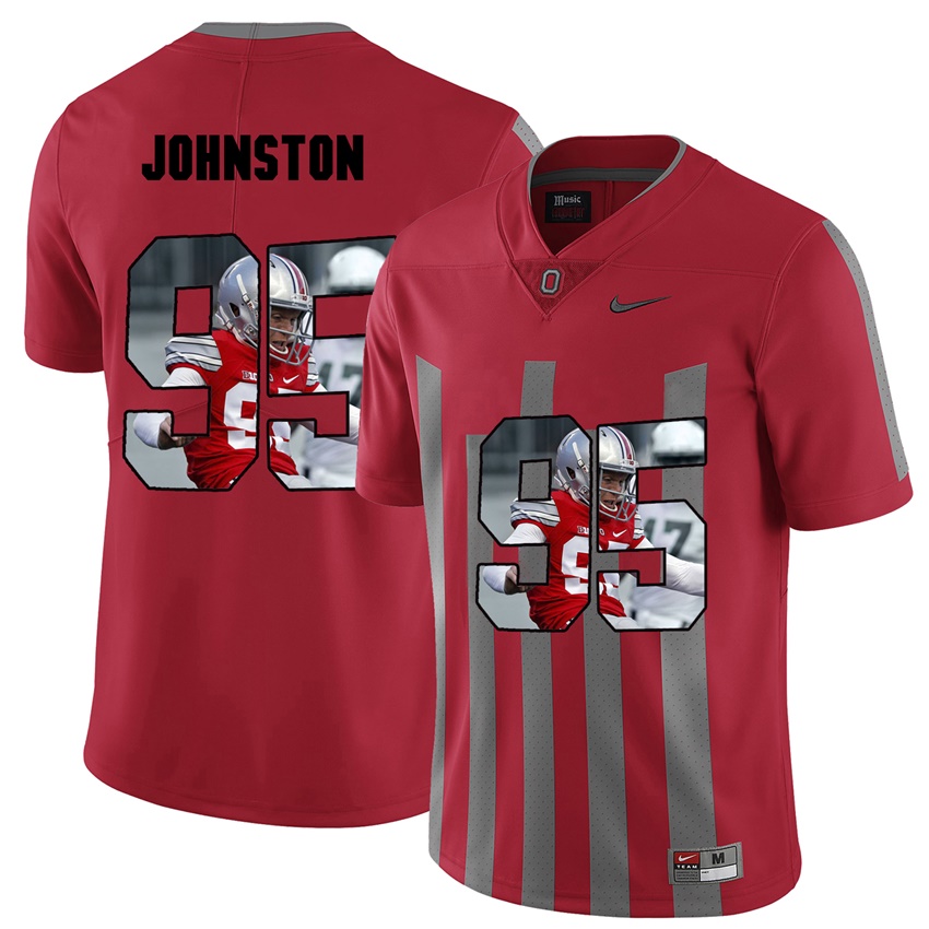 men ohio state buckeyes red cameron johnston college football jersey