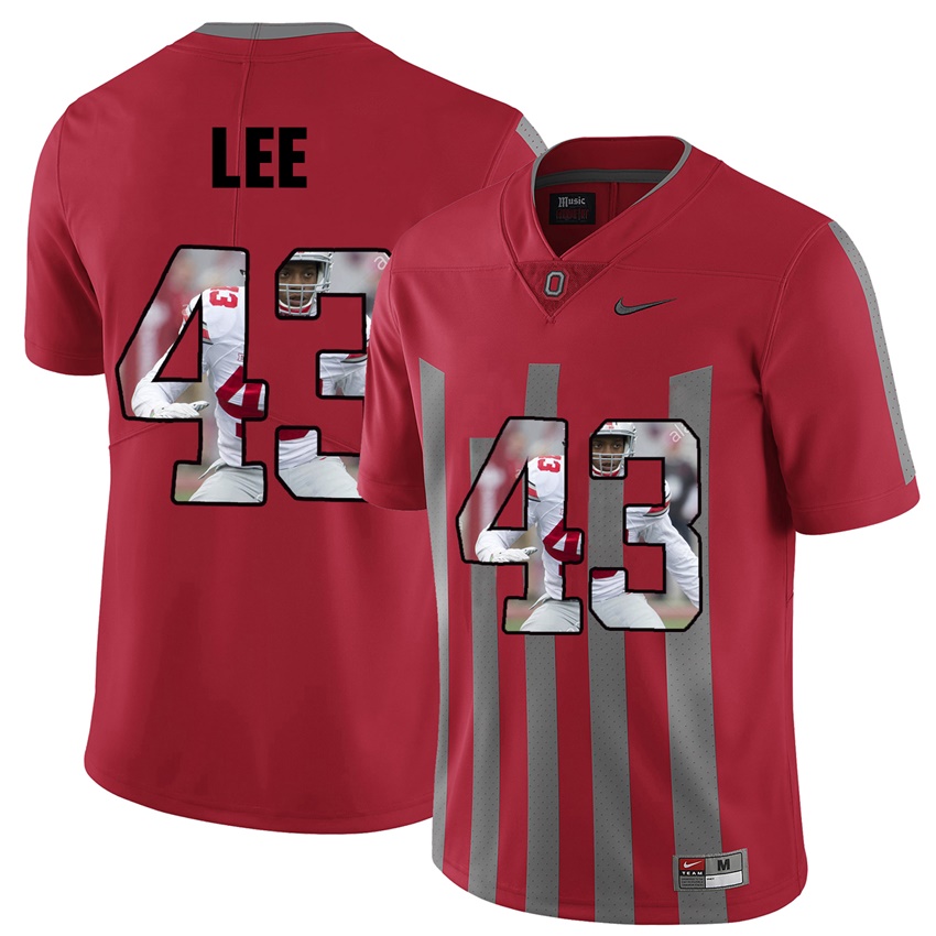 men ohio state buckeyes red darron lee college football jersey
