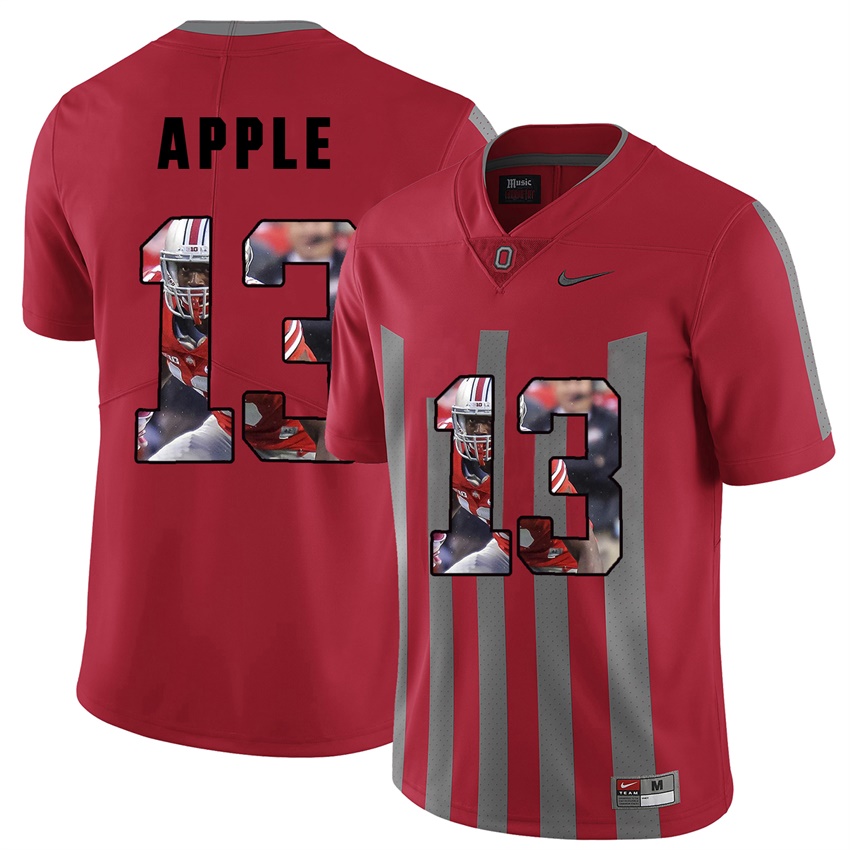 men ohio state buckeyes red eli apple college football jersey