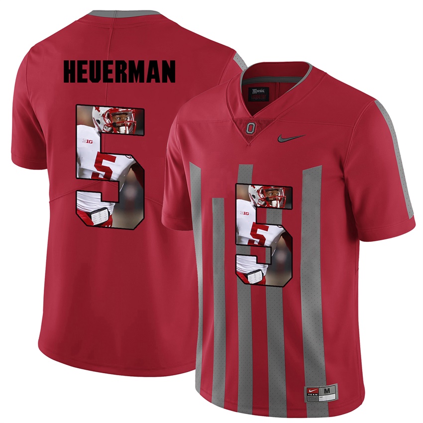 men ohio state buckeyes red jeff heuerman college football jersey