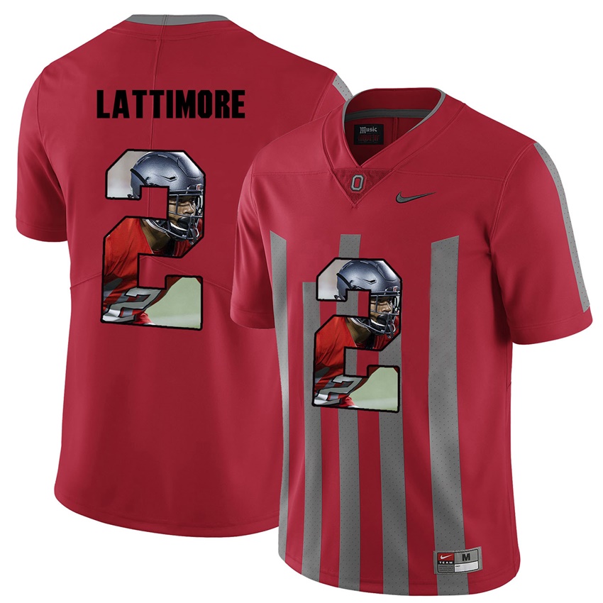 men ohio state buckeyes red marshon lattimore college football jersey