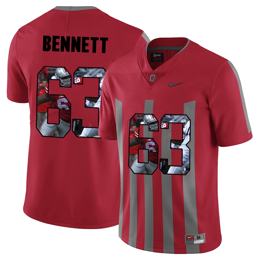 men ohio state buckeyes red michael bennett college football jersey