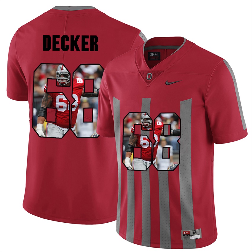 men ohio state buckeyes red taylor decker college football jersey