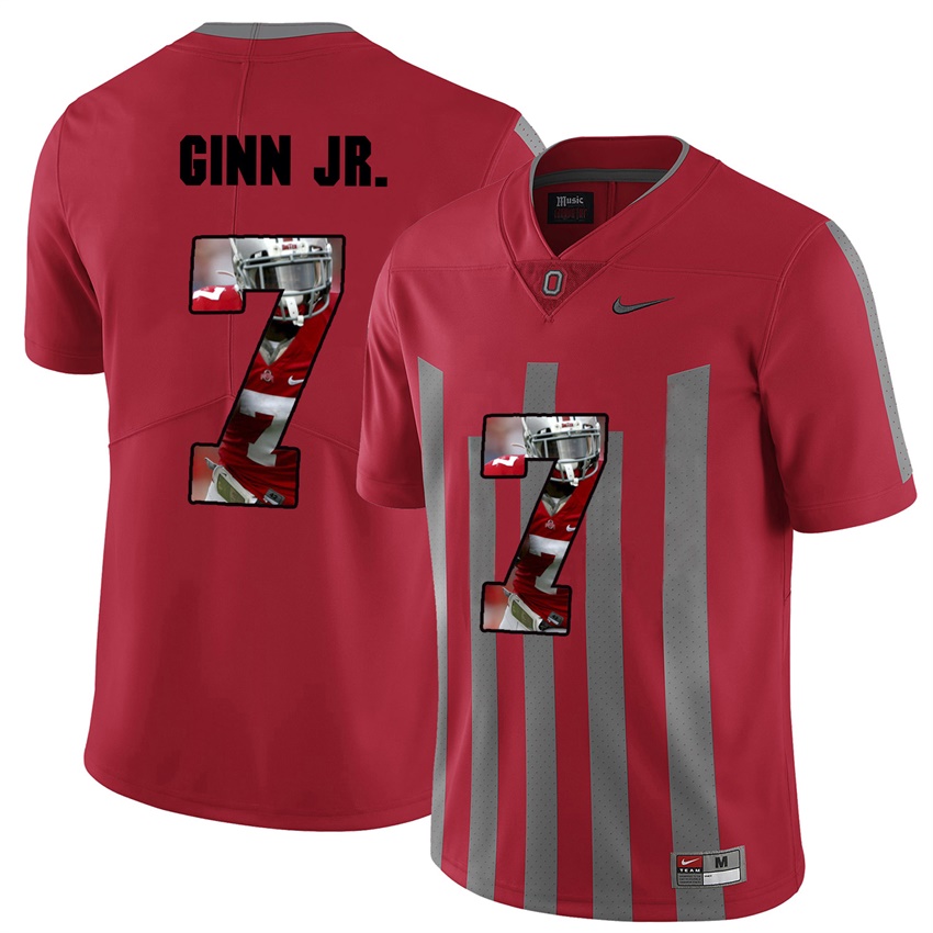 men ohio state buckeyes red ted ginn jr. college football jersey