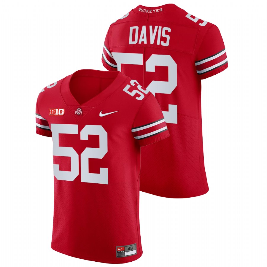 men ohio state buckeyes wyatt davis nfl elite college football all scarlet jersey