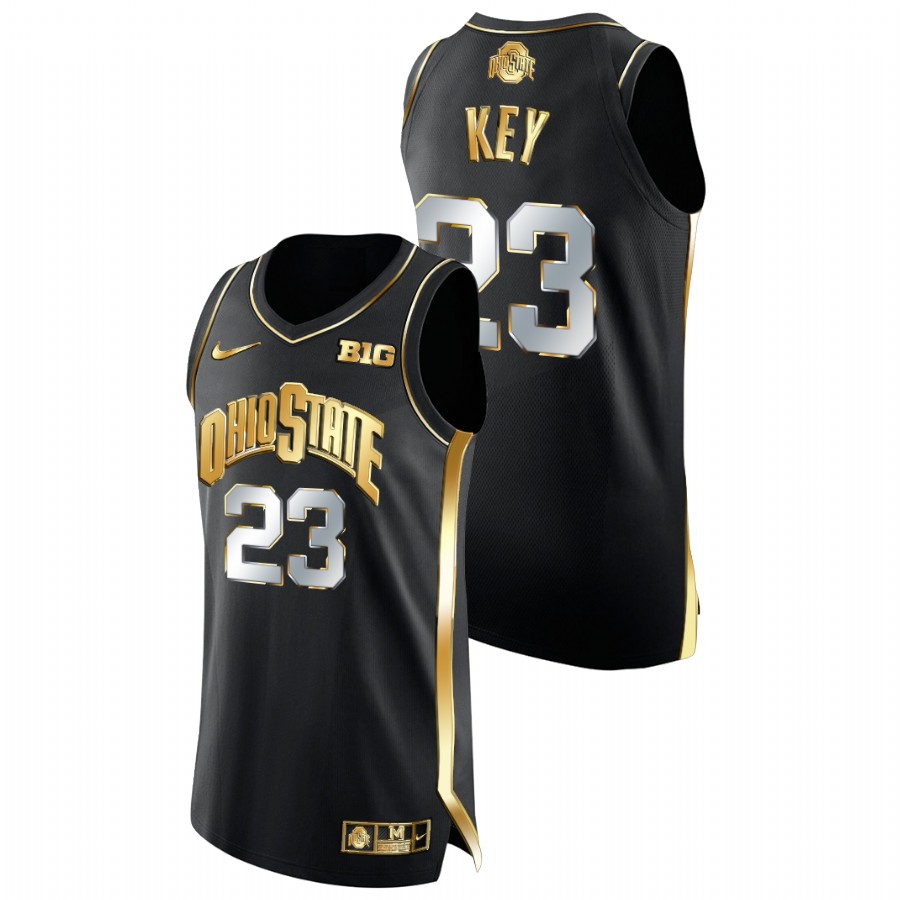 men ohio state buckeyes zed key college basketball golden edition black jersey