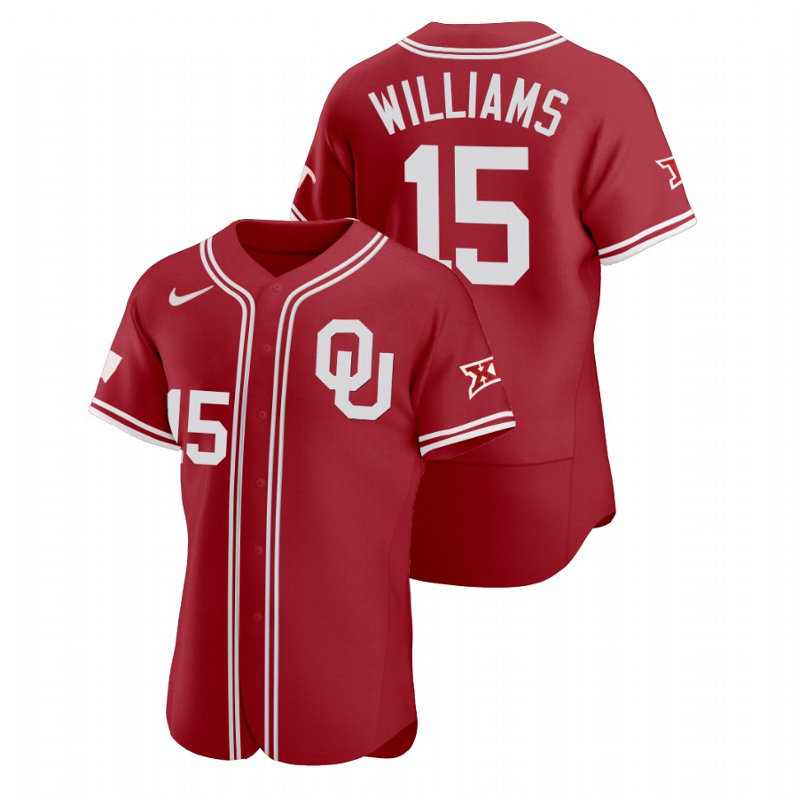 men oklahoma sooners alondes williams red vapor prime college baseball jersey