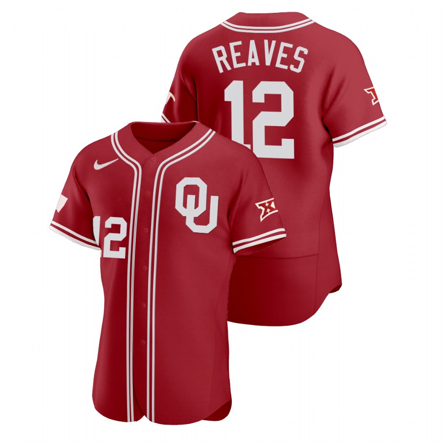 men oklahoma sooners austin reaves red vapor prime college baseball jersey