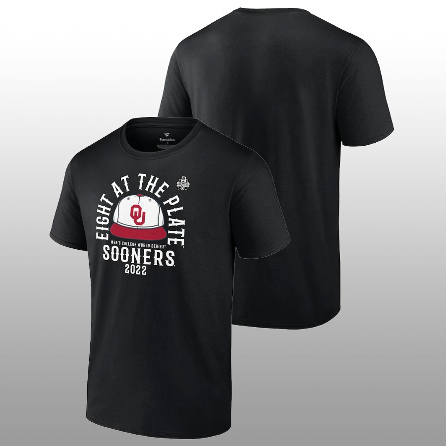 men oklahoma sooners black 2022 ncaa baseball world series men's college t shirt