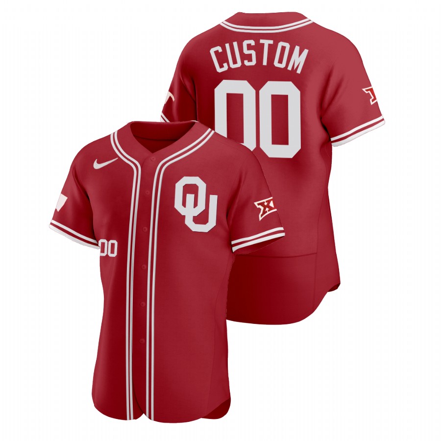 men oklahoma sooners custom red vapor prime college baseball jersey