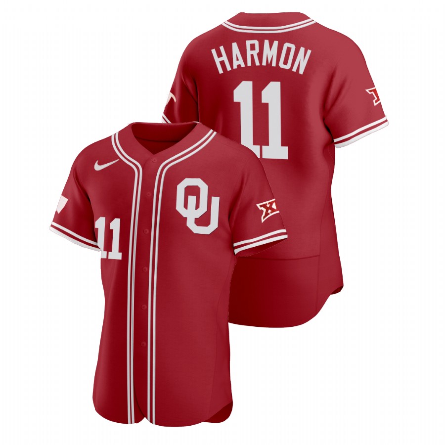 men oklahoma sooners de'vion harmon red vapor prime college baseball jersey