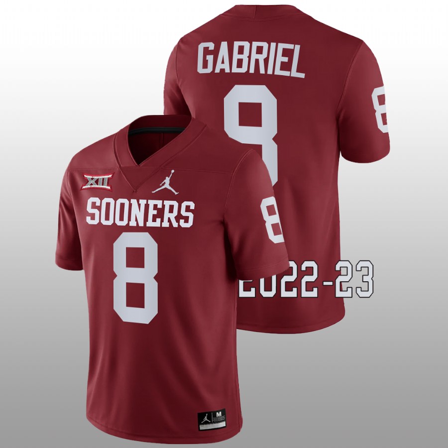 men oklahoma sooners dillon gabriel 2022 23 game college football crimson jersey