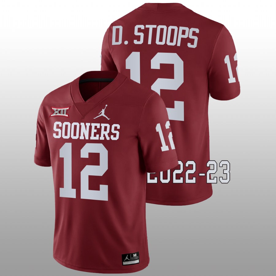 men oklahoma sooners drake stoops 2022 23 game college football crimson jersey