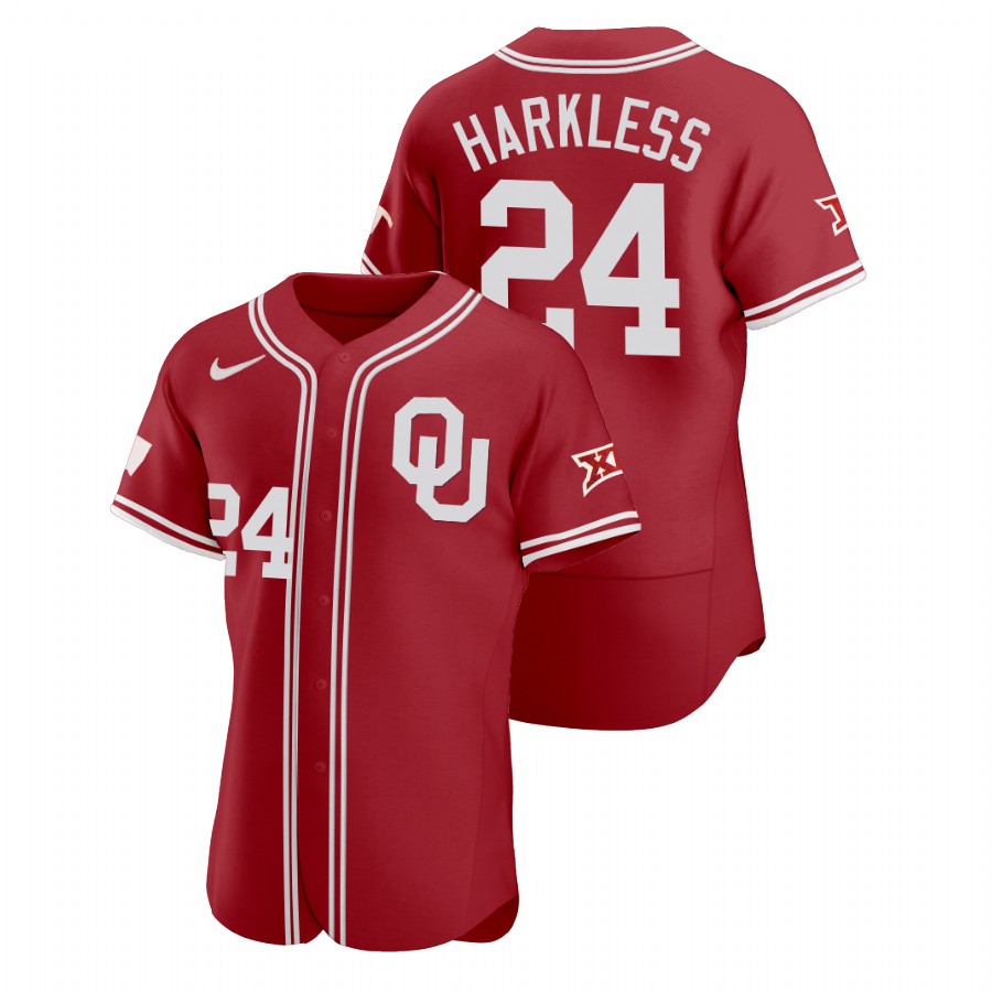 men oklahoma sooners elijah harkless red vapor prime college baseball jersey
