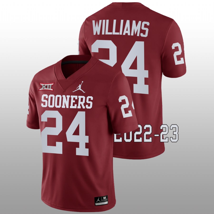 men oklahoma sooners gentry williams 2022 23 game college football crimson jersey