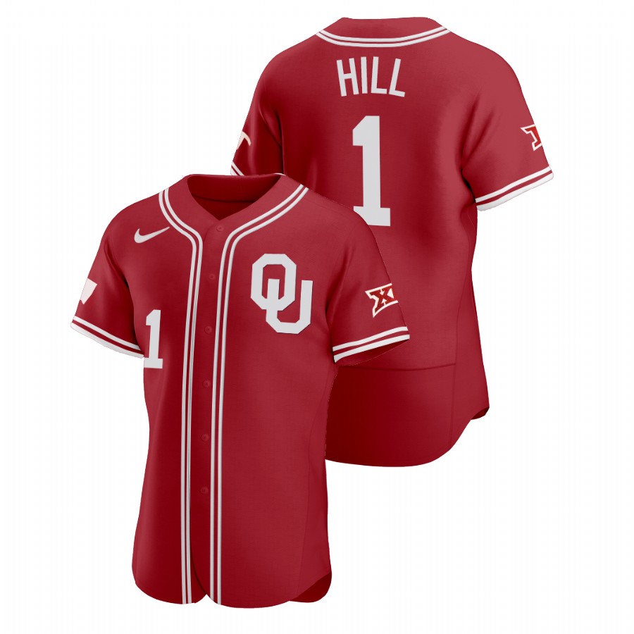 men oklahoma sooners jalen hill red vapor prime college baseball jersey