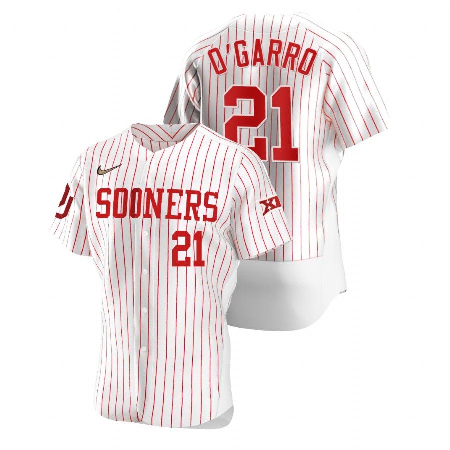 men oklahoma sooners josh o'garro white vapor prime college baseball jersey