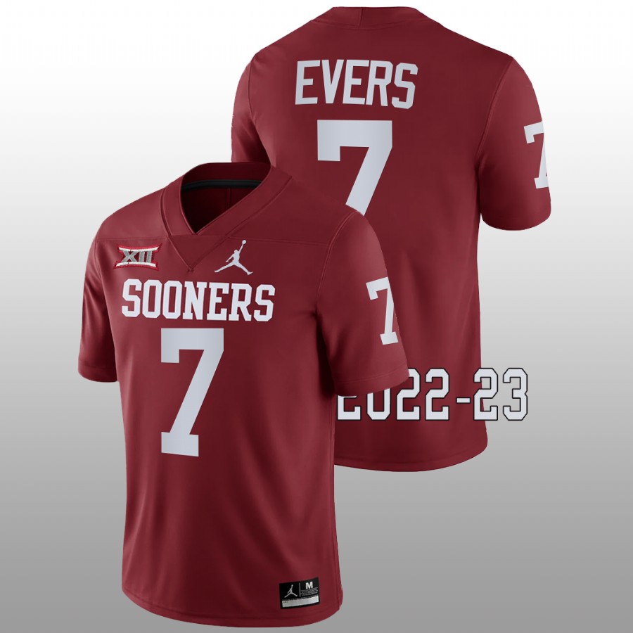 men oklahoma sooners nick evers 2022 23 game college football crimson jersey