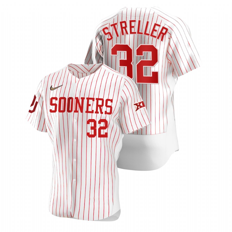 men oklahoma sooners read streller white vapor prime college baseball jersey