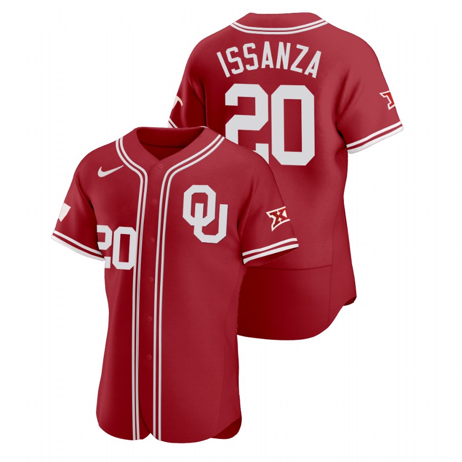 men oklahoma sooners rick issanza red vapor prime college baseball jersey