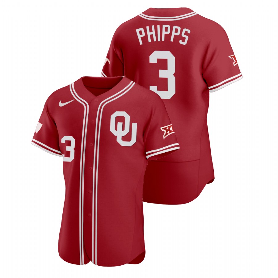 men oklahoma sooners trey phipps red vapor prime college baseball jersey