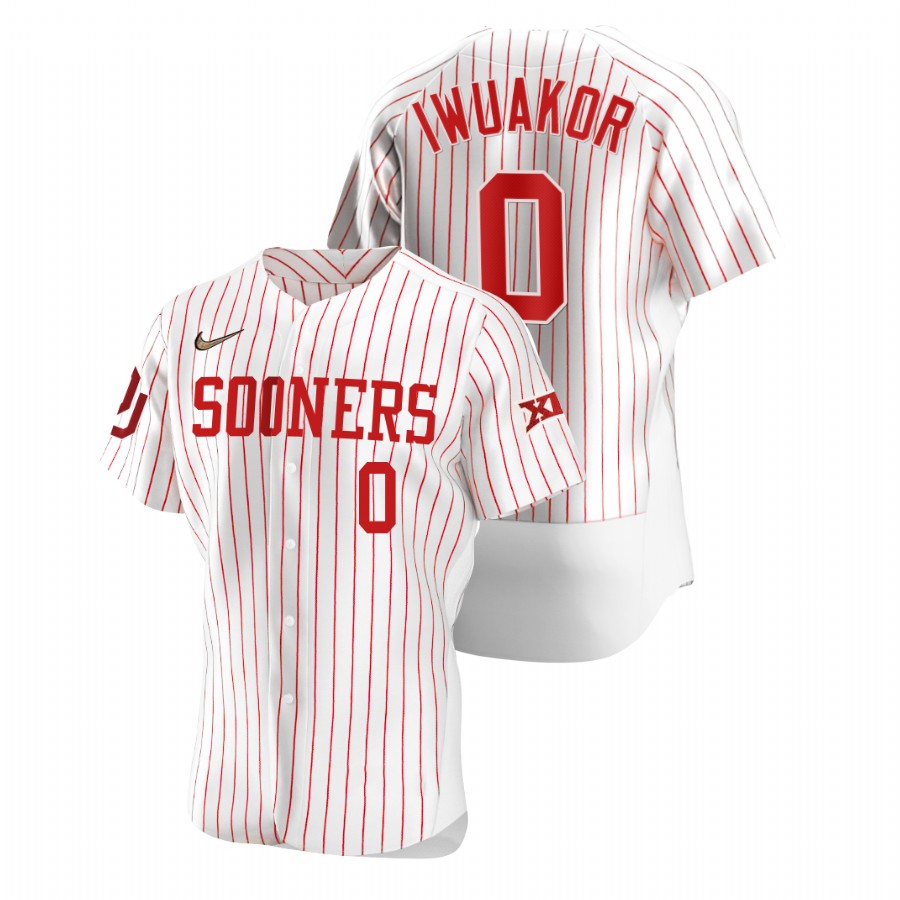 men oklahoma sooners victor iwuakor white vapor prime college baseball jersey