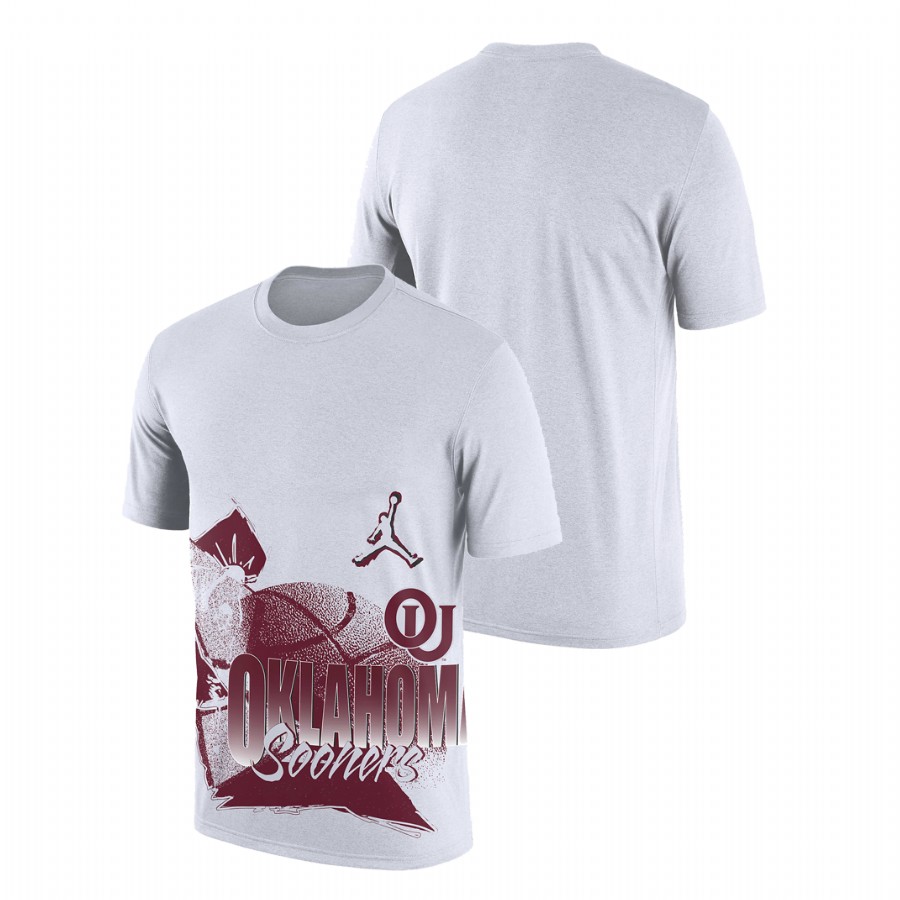 men oklahoma sooners white 90s style college basketball t shirt