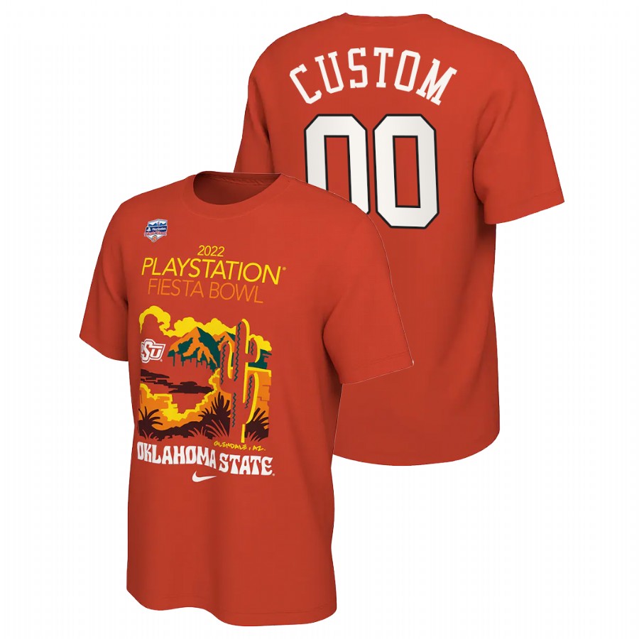 men oklahoma state cowboys 2022 fiesta bowl locker room custom orange t shirt