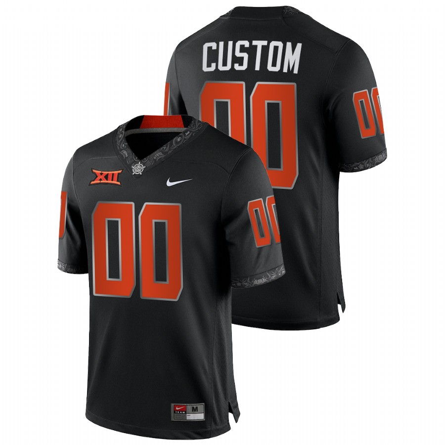 men oklahoma state cowboys custom 2021 22 game college football black jersey