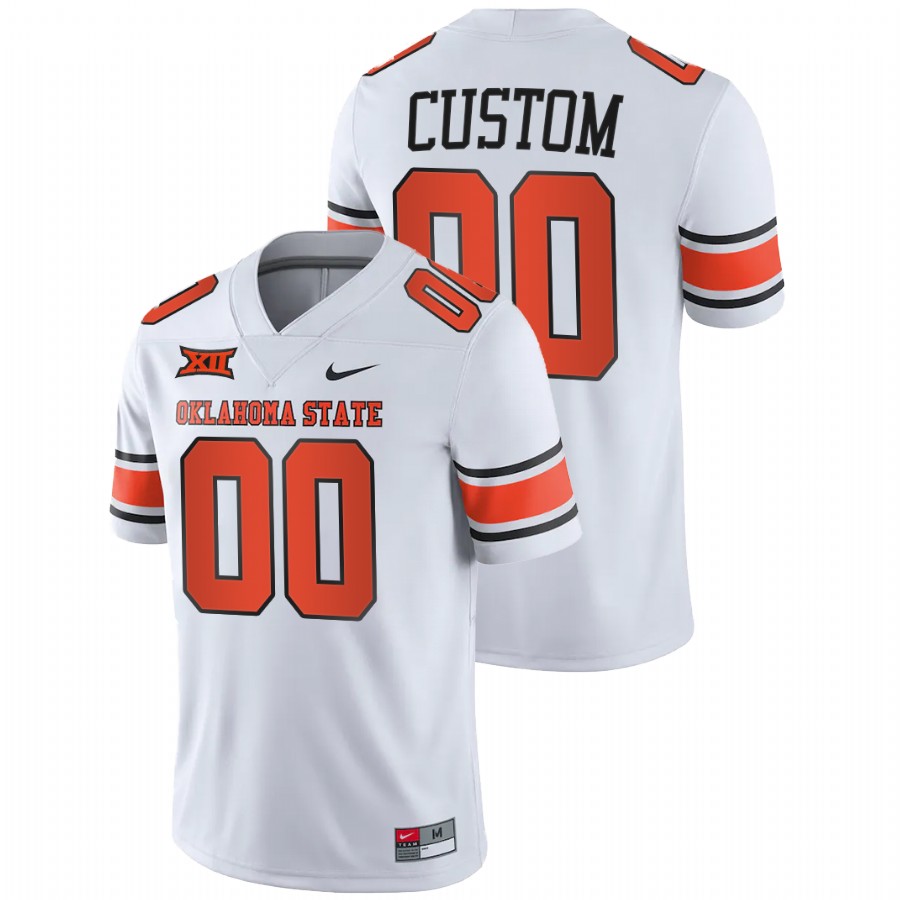 men oklahoma state cowboys custom 2021 22 throwback college football white jersey