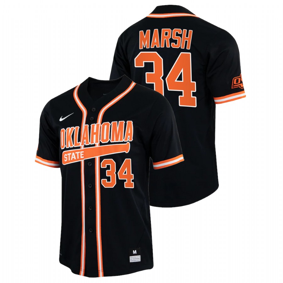 men oklahoma state cowboys dillon marsh black college baseball jersey