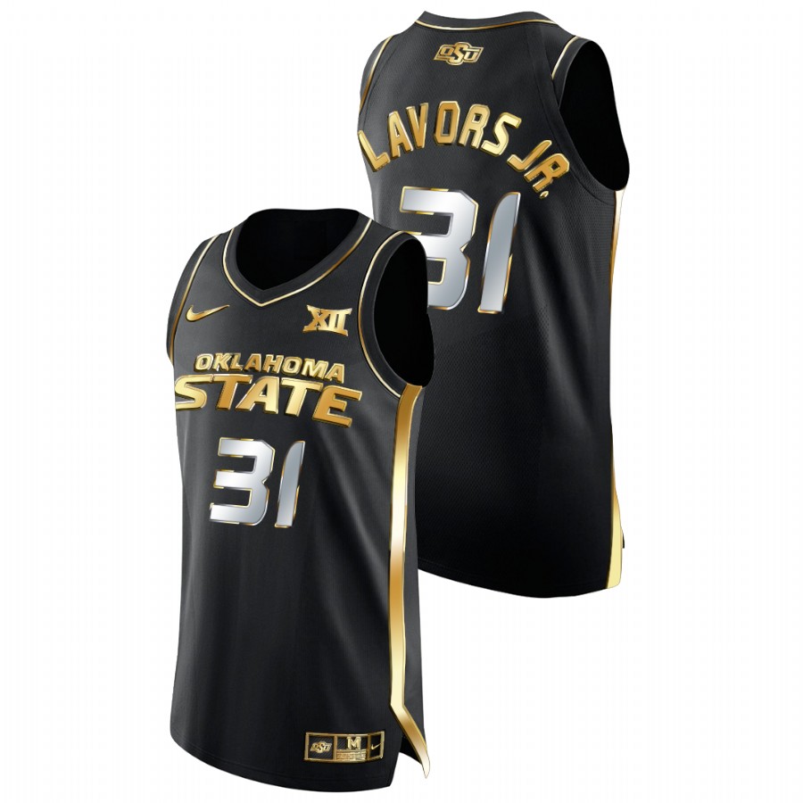 men oklahoma state cowboys ferron flavors jr. college basketball golden edition black jersey
