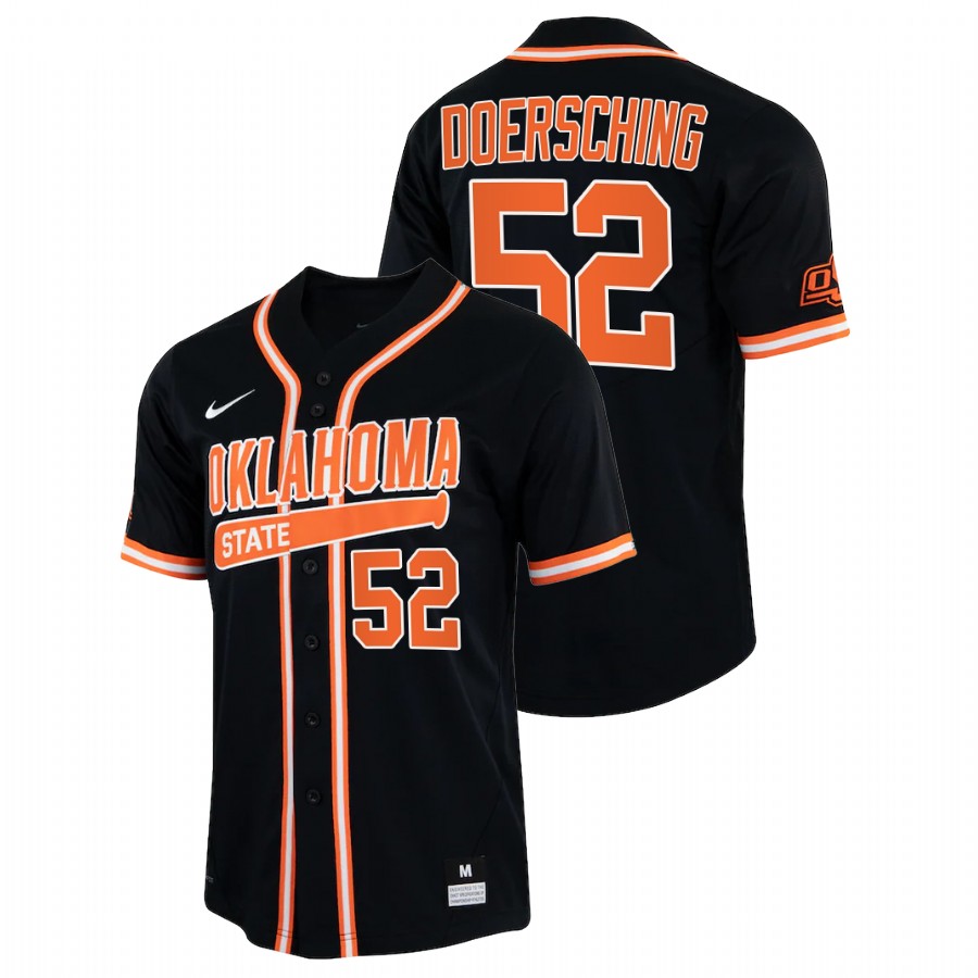 men oklahoma state cowboys griffin doersching black college baseball jersey