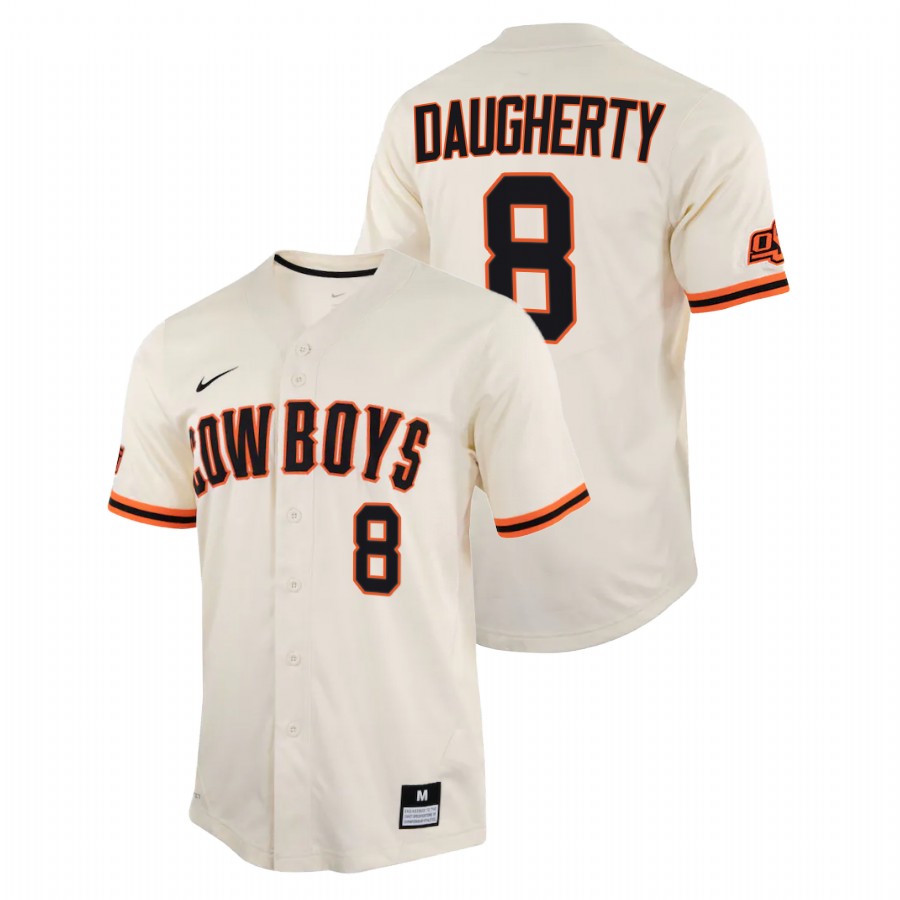 men oklahoma state cowboys ian daugherty cream college baseball replica jersey
