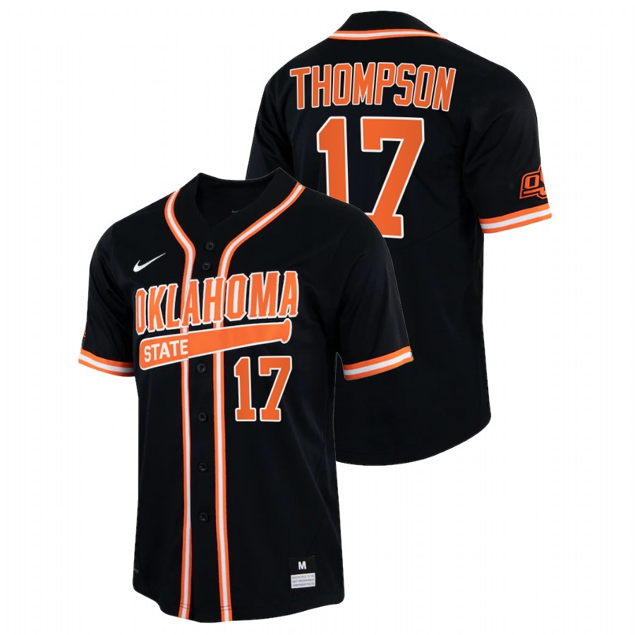 men oklahoma state cowboys jake thompson black college baseball jersey