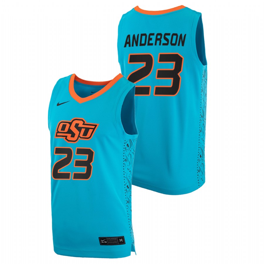 men oklahoma state cowboys james anderson 2020 21 college basketball blue jersey
