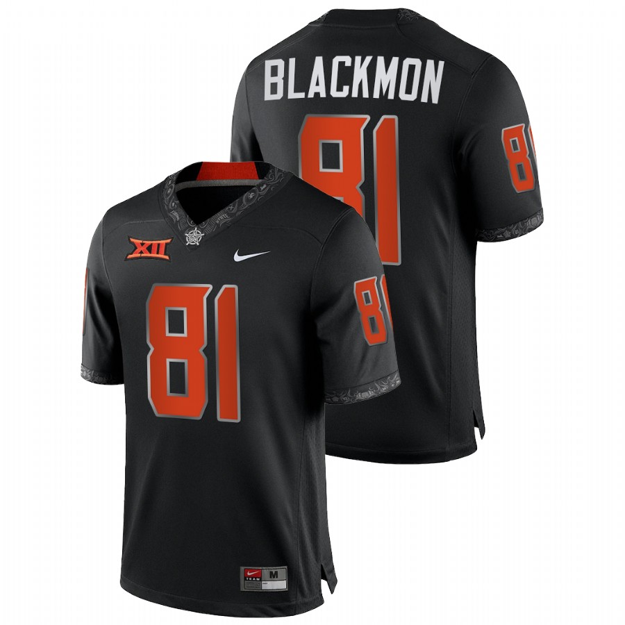 men oklahoma state cowboys justin blackmon nfl alumni college football black jersey
