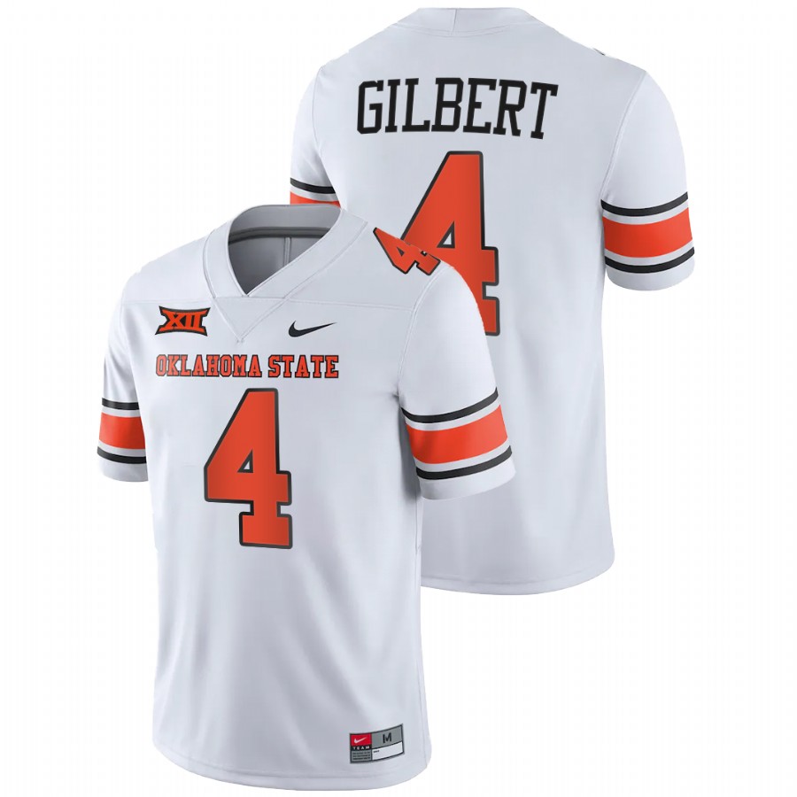 men oklahoma state cowboys justin gilbert alumni player college football white jersey