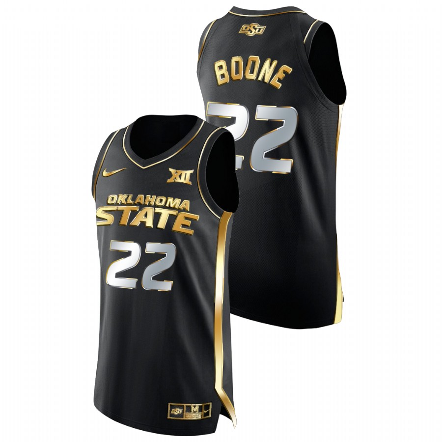 men oklahoma state cowboys kalib boone college basketball golden edition black jersey