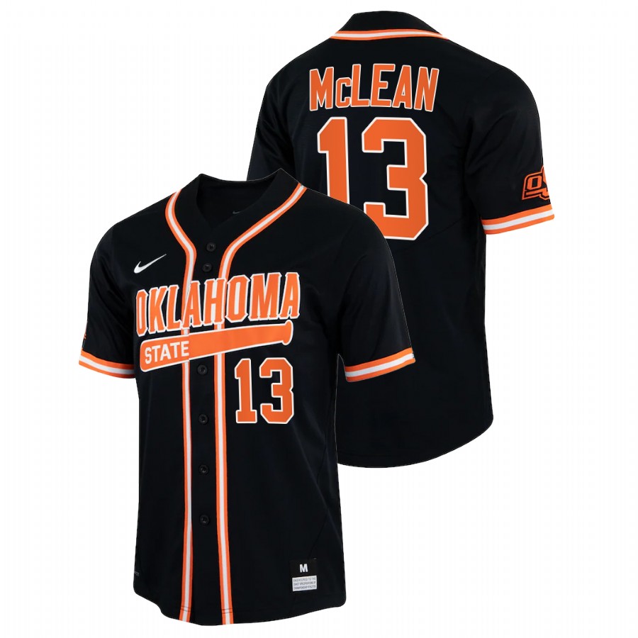 men oklahoma state cowboys nolan mclean black college baseball jersey