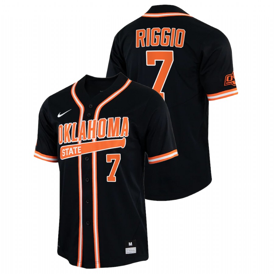 men oklahoma state cowboys roc riggio black college baseball jersey