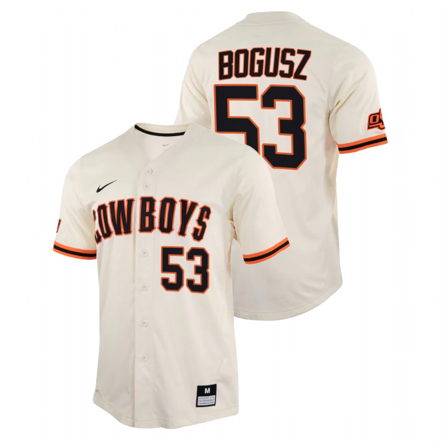 men oklahoma state cowboys ryan bogusz cream college baseball replica jersey
