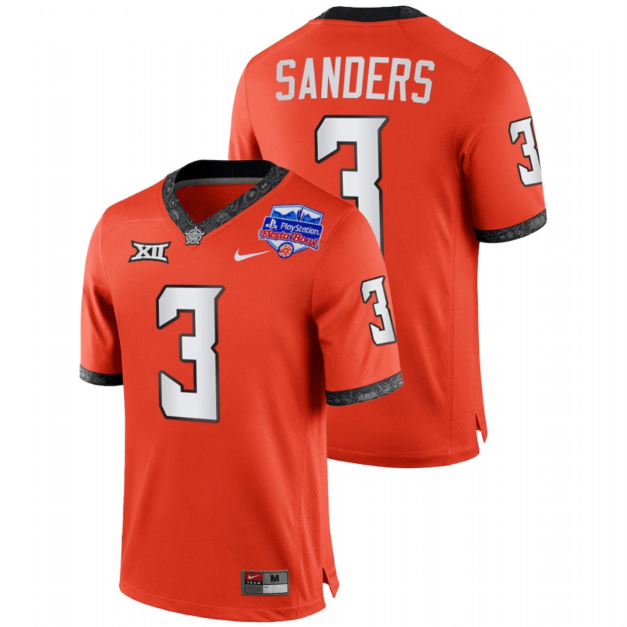 men oklahoma state cowboys spencer sanders college football playoff 2022 fiesta bowl orange jersey