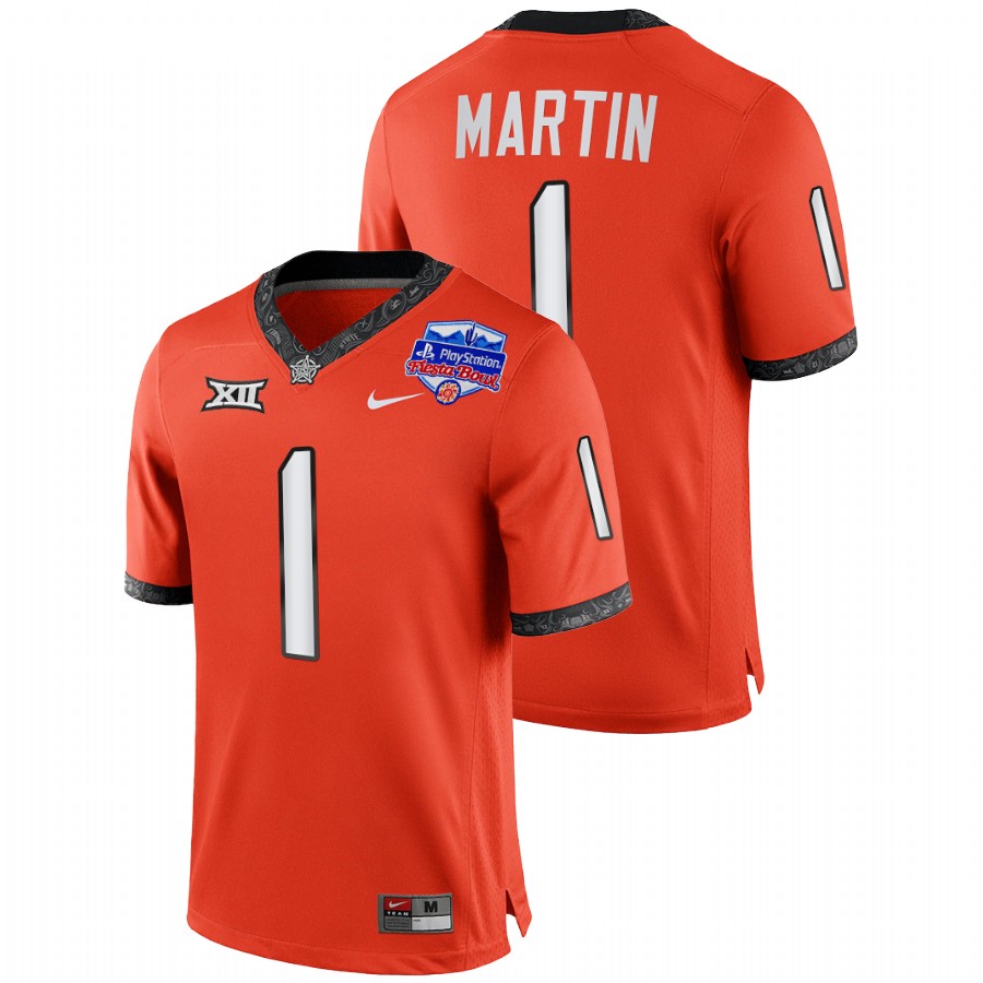 men oklahoma state cowboys tay martin college football playoff 2022 fiesta bowl orange jersey